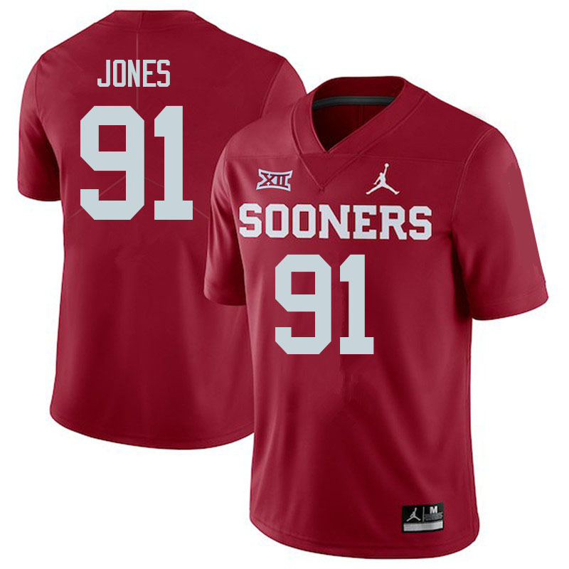 Women #91 Dominique Jones Oklahoma Sooners College Football Jerseys Sale-Crimson - Click Image to Close